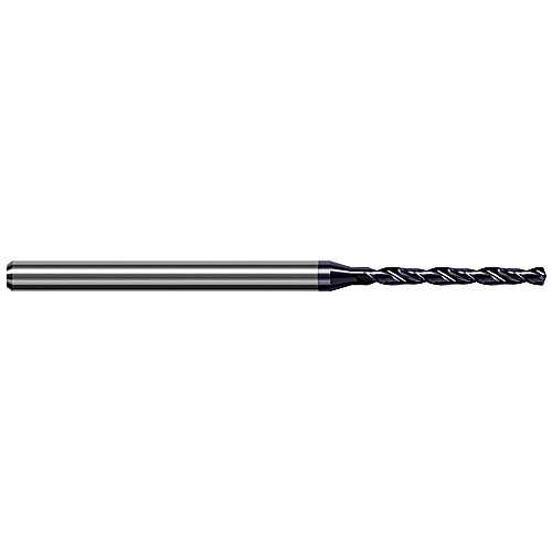 Solid Carbide Drill; 3.968 mm Dia. × 6 mm Shank Dia. × 100 mm OAL × 39 mm LCF ; 140 Degrees ; 8xD ; Helical Flute ; TiAlN